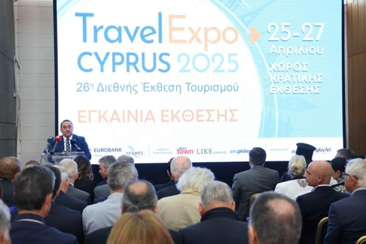 Costas Koumis speaking at the Travel Expo 2025 Exhibition