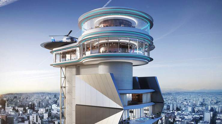 An artist’s impression of the revolving restaurant