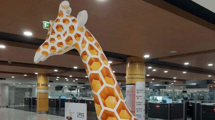 Giraffes for Hope at Larnaca Airport 