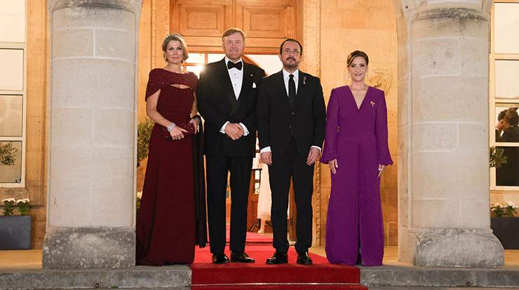 President Nikos Christodoulides, First Lady Philippa Karsera-Christodoulides (right) and King Willem-Alexander and Queen Máxima 