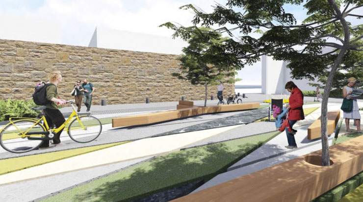 An artist’s impression of one of the new squares